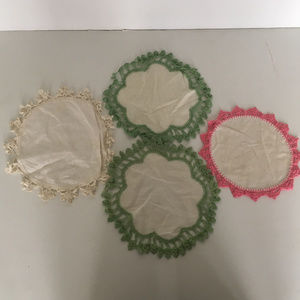 vintage doilies lot crochet edge lace scalloped